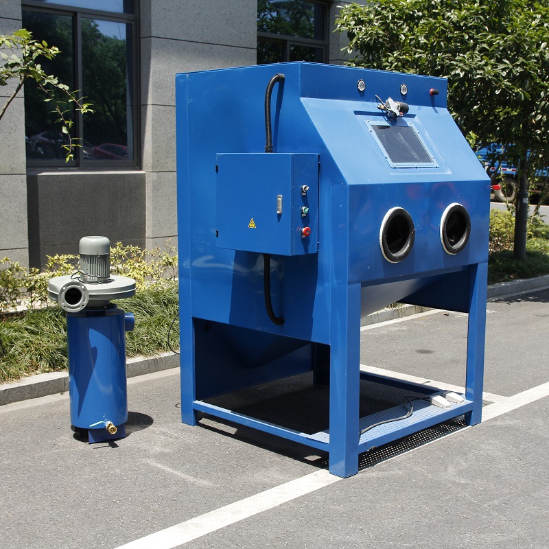 湿式喷砂机不锈钢箱式无尘水喷砂机带转盘雨刮器液体喷砂机