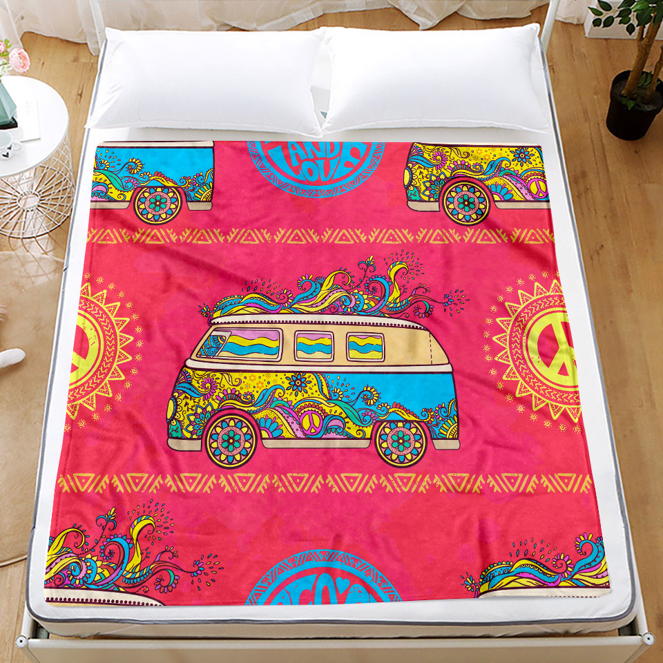 Custom Flannel Blanket Air Conditioning Blanket TV Blanket Baby Blanket Digital Printing Wholesale Factory Direct Supply