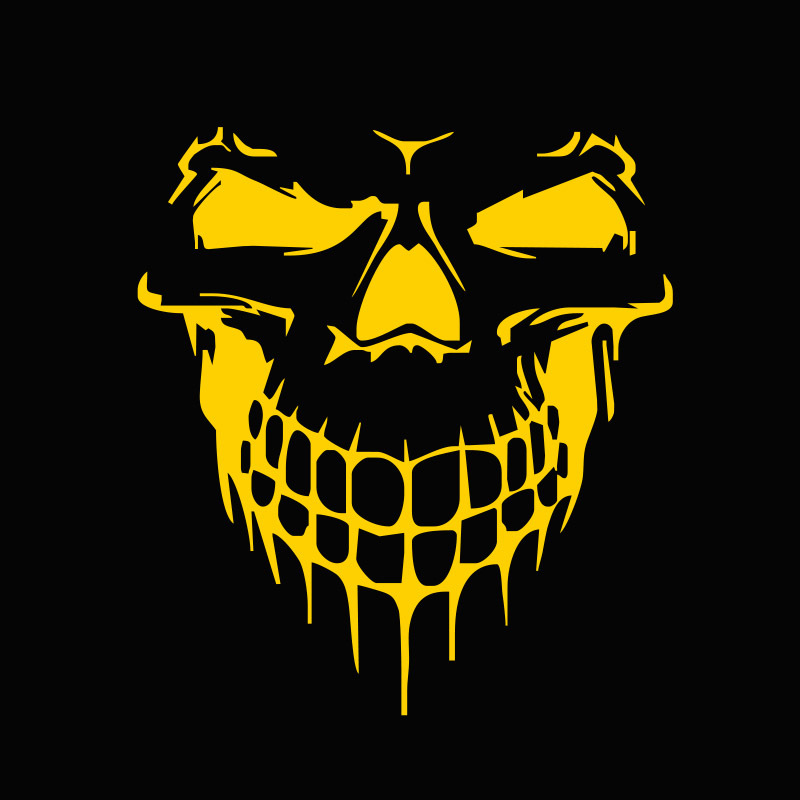 骷髅残缺五角星黄色2