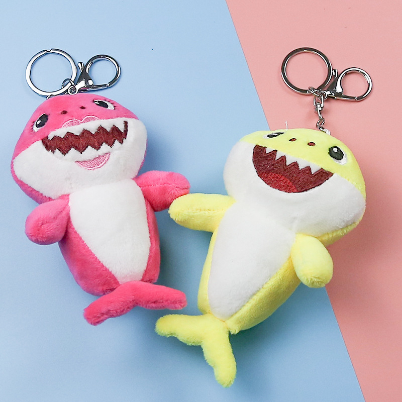 鲨鱼宝宝毛绒小挂件创意海洋动物鲨鱼公仔包钥匙挂饰玩偶定制logo