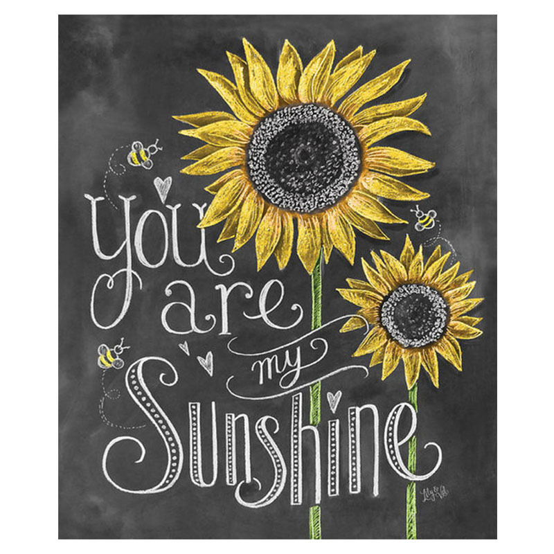 新款 油画diy钻石画向日葵英文字母满钻十字绣 外贸 批发 定制