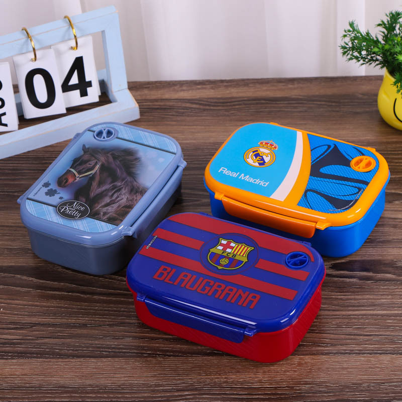 Customized Gift Creative Lunch Box Student Bento Box Color Plastic Fresh-Keeping Lunch Box Supply