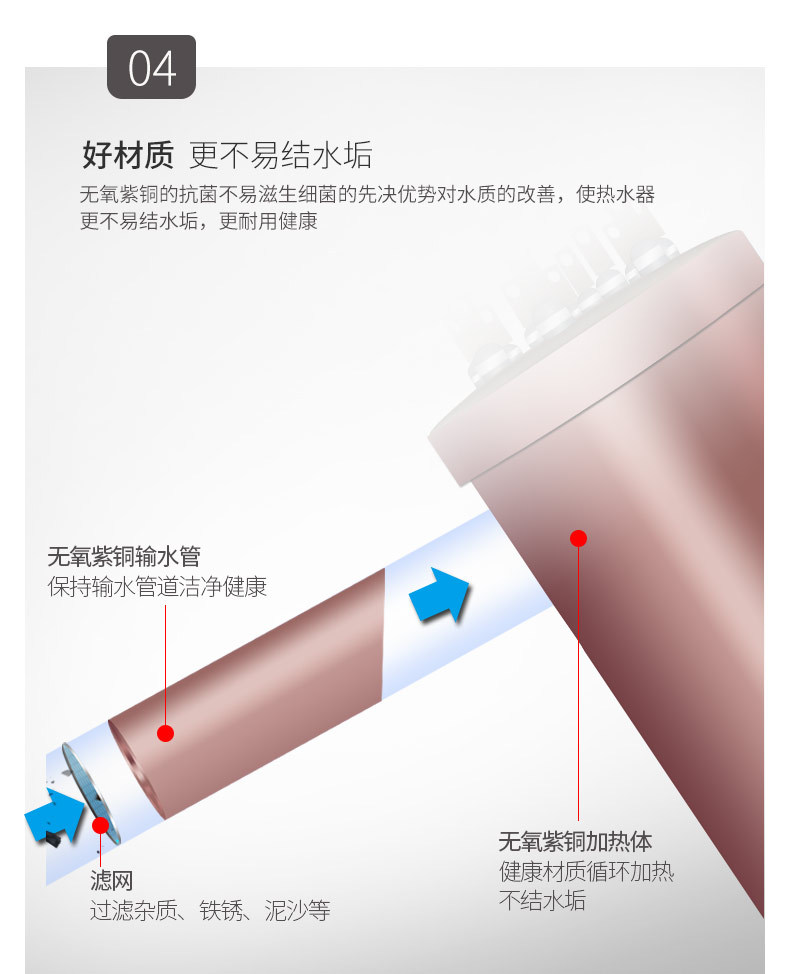 诺克司即热式电热水器家用小型快速热淋浴壁挂式过水热洗澡机恒温