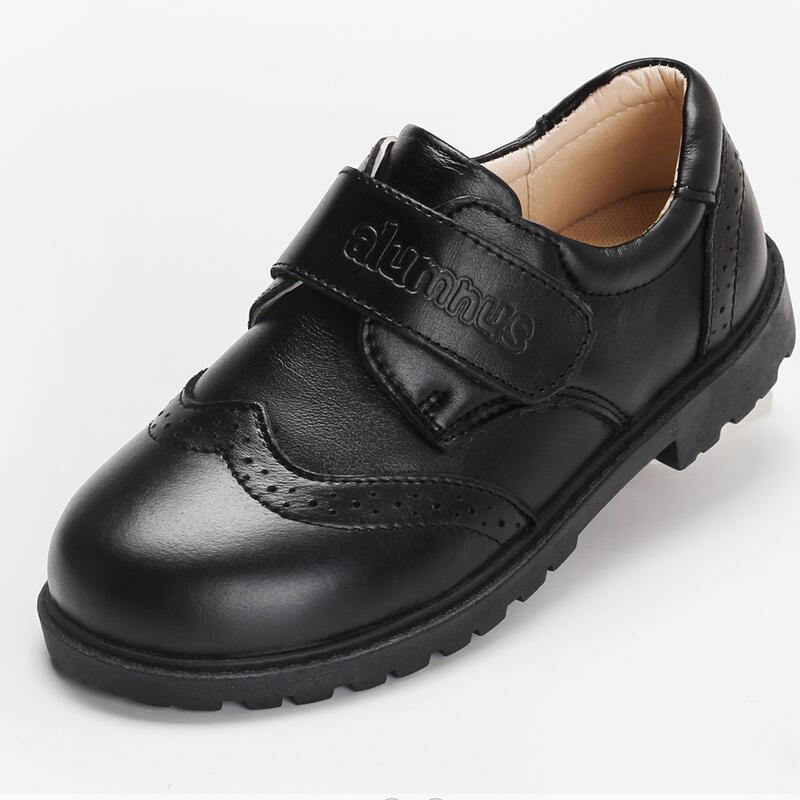 儿童皮鞋真皮男童休闲皮鞋学生中大童演出表演鞋黑色单鞋校园童鞋
