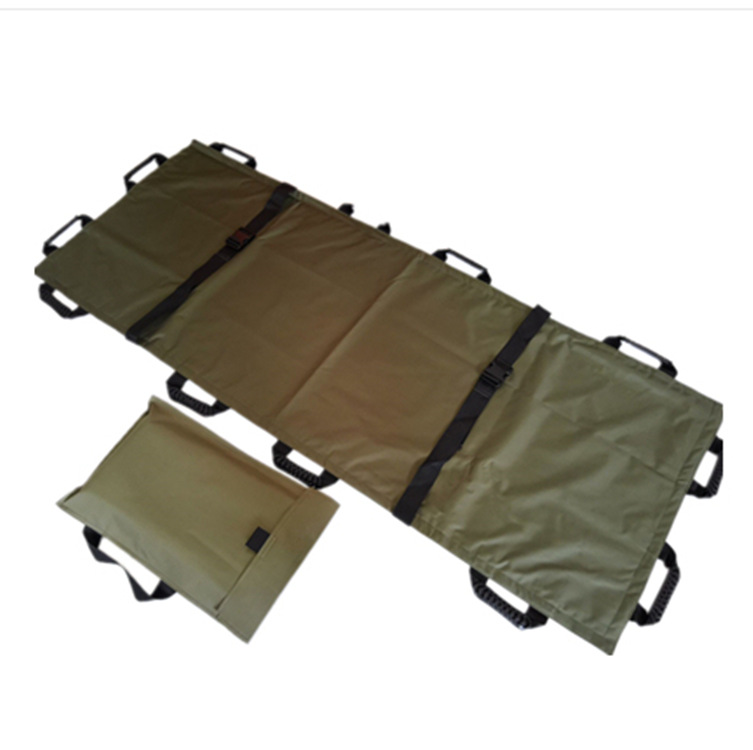 家用担架野外户外急救救生担架简易折叠加厚帆布软担架带包12把手