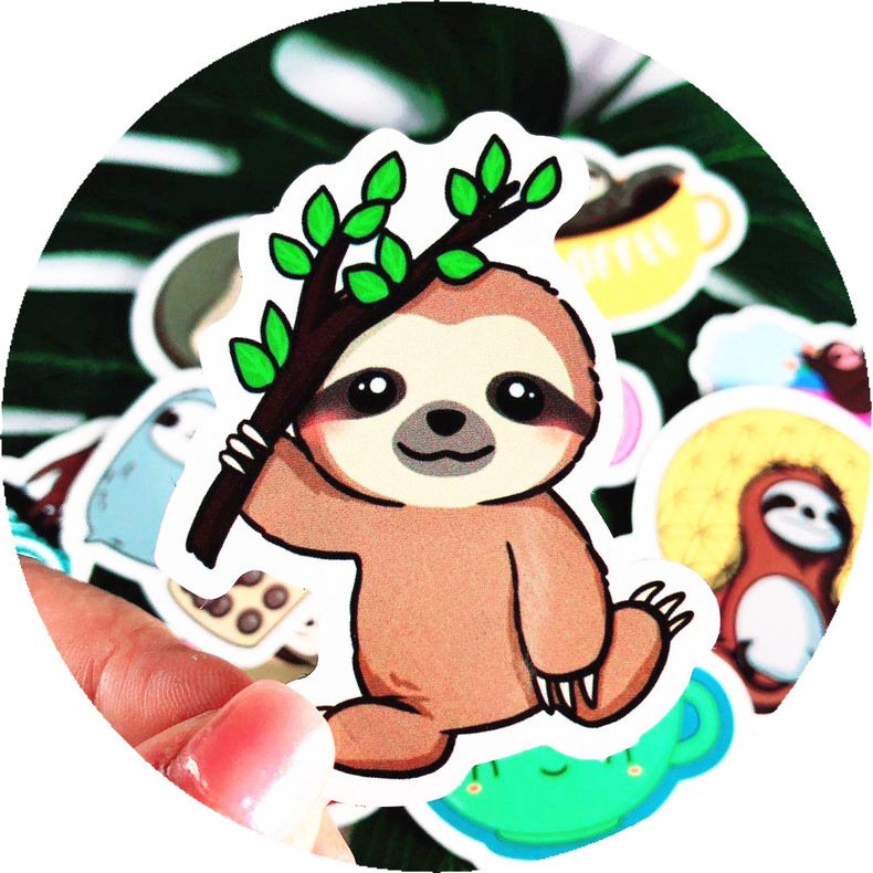 50张卡通树懒疯狂动物城闪电网红贴纸行李箱手机个性防水汽车贴纸