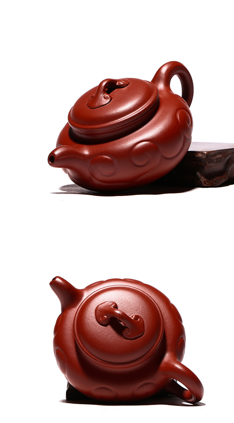 批发王国望宜兴紫砂壶全手工原矿大红袍仿古如意厂家直供一件代发
