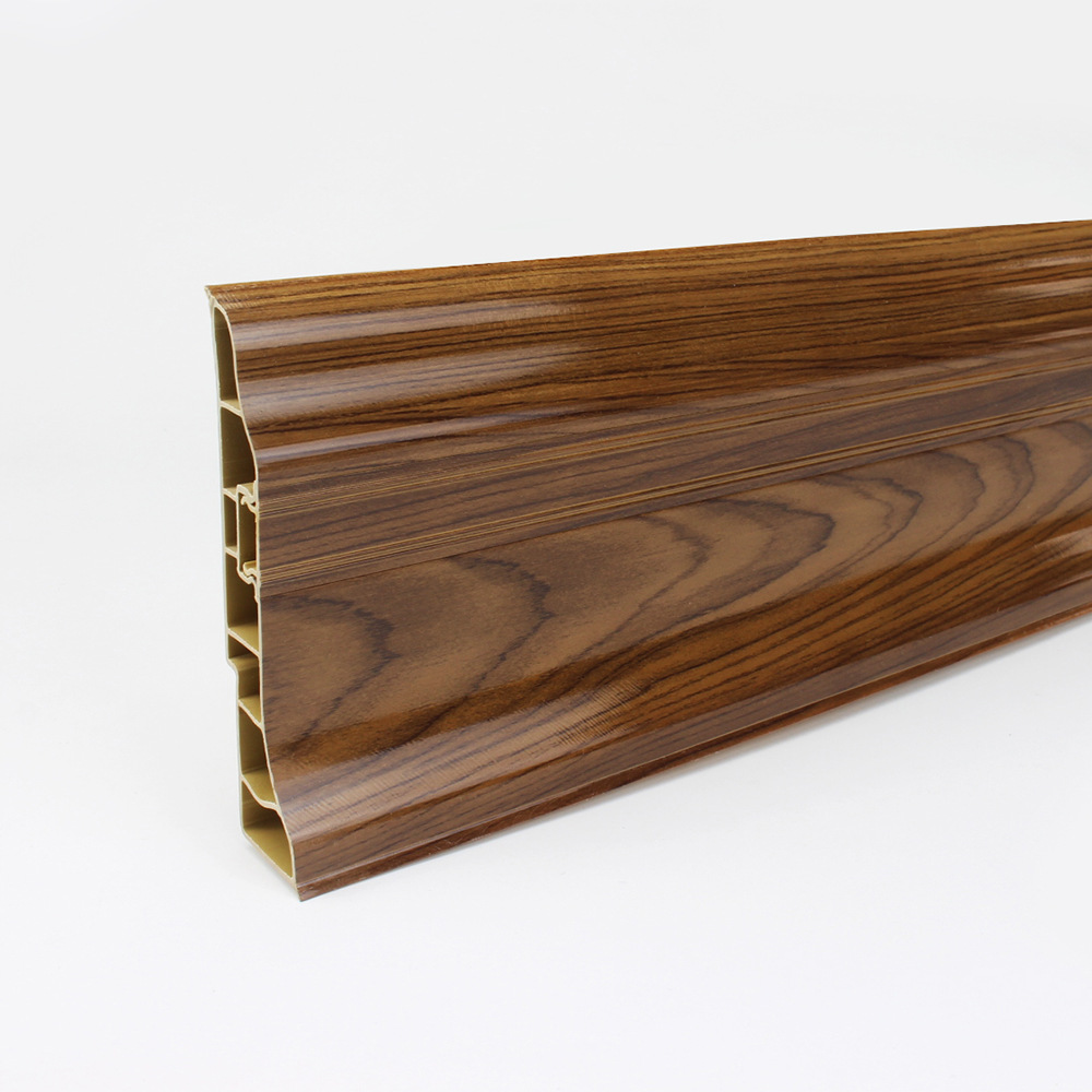 厂家直销pvc地脚线 仿木纹地脚装饰线条欧式地板角线 环保踢脚线