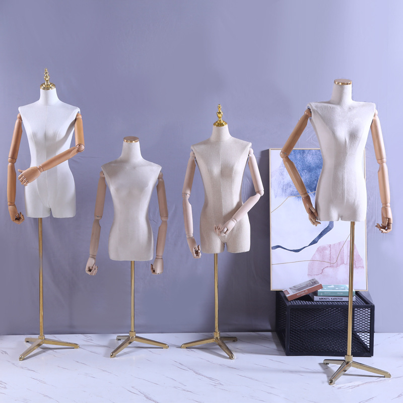 定制 带活动手臂橱窗展示服装模特三脚架地座人台 模特道具女半身