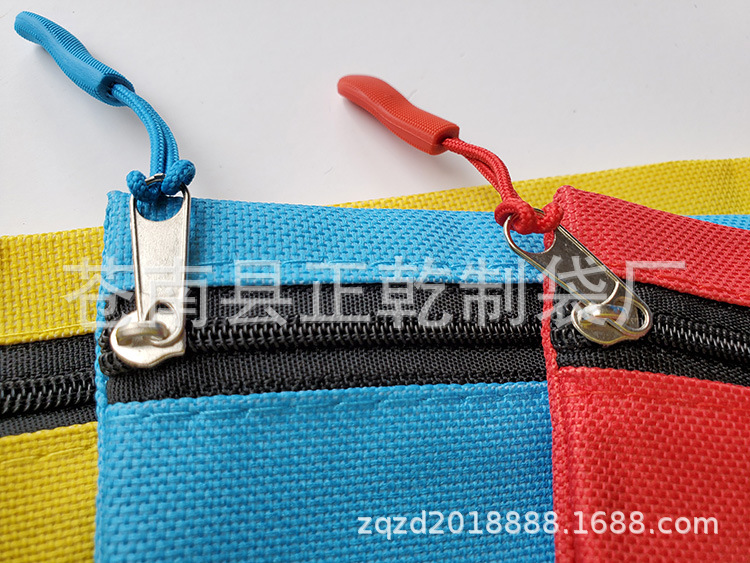 Three-Hole Pencil Case, Zipper Pendant Pencil Case, Stationery Case, Three-Hole File Bag