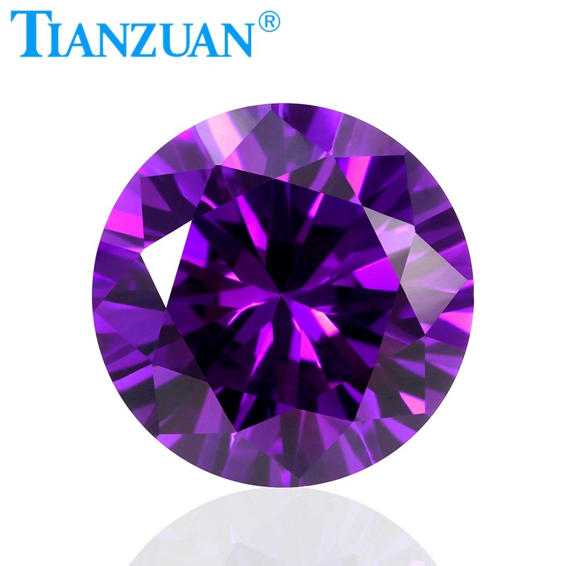 梧州宝石 批发 紫红色锆石圆形0.9-12mm彩色锆石 aaaaa级彩锆