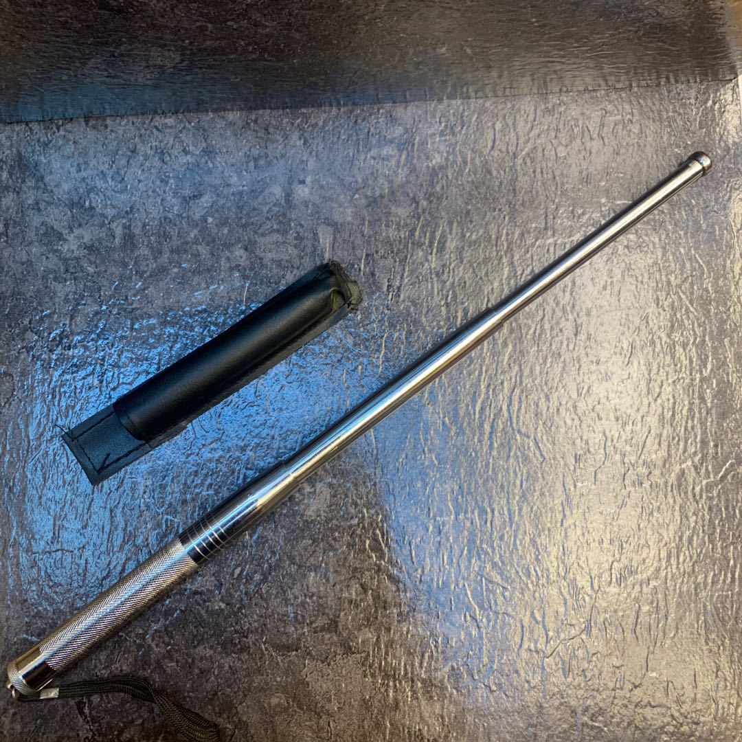 银色三节甩棍防身武器可伸缩户外用品武术女子防身随身可带