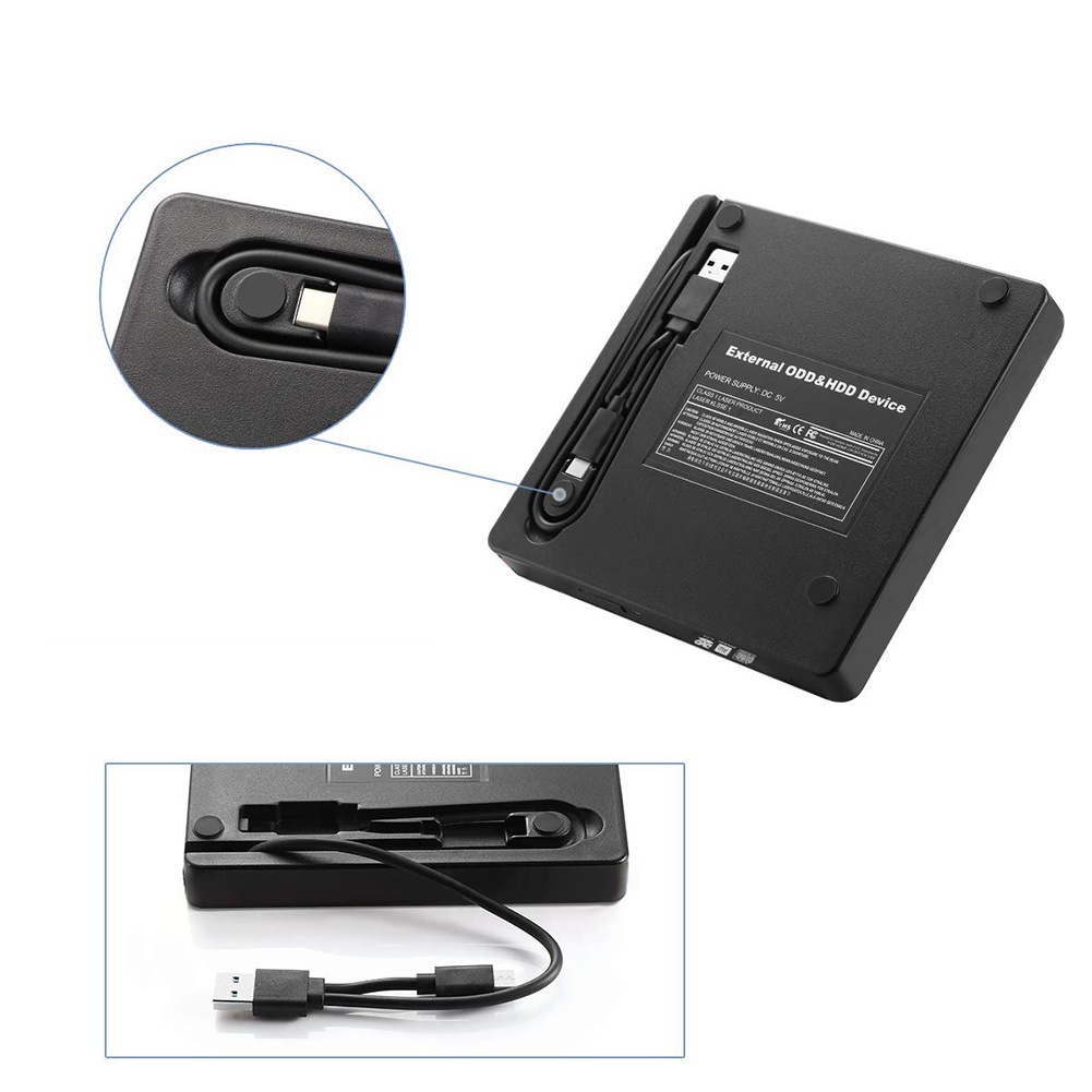 USB3.0二合一电脑外置光驱DVD RW刻录机CD播放器2 in 1康宝Type C