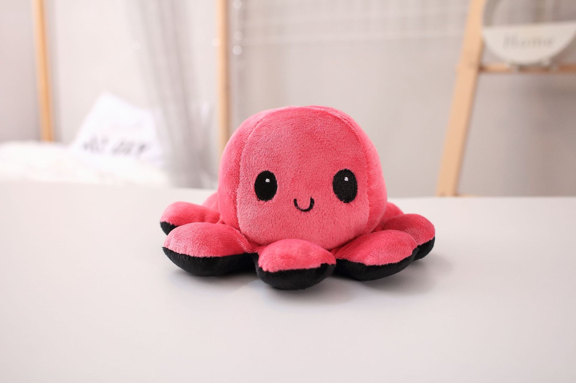 跨境热卖翻转章鱼 两面表情翻面八爪鱼 抖音小章鱼公仔毛绒玩具