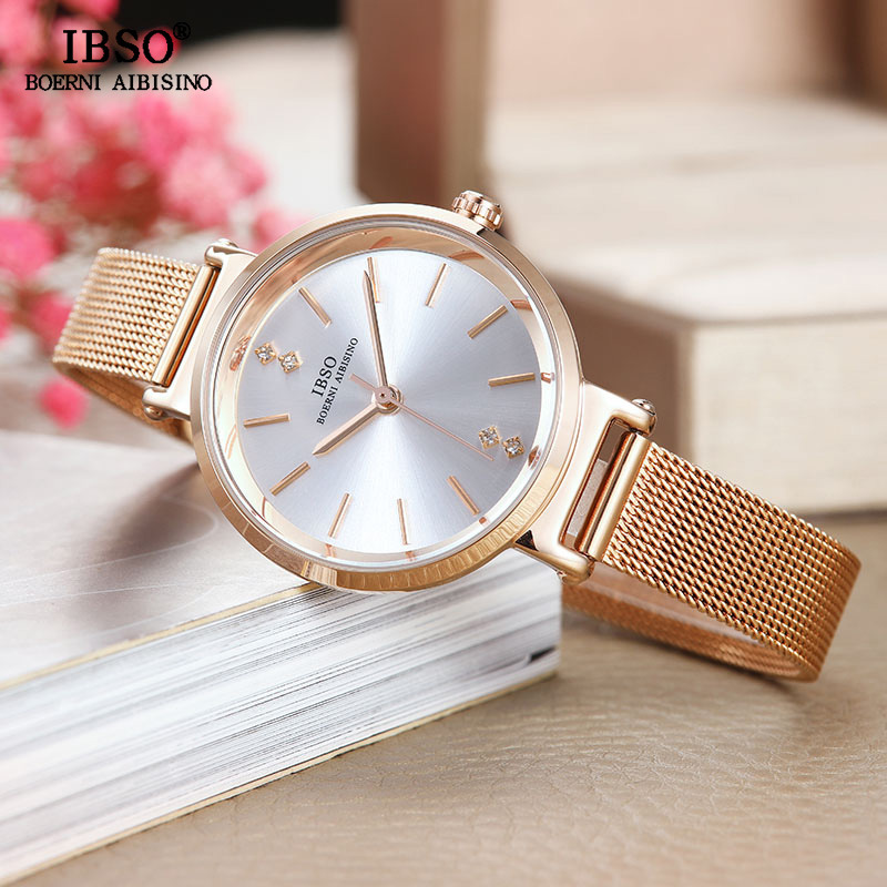 Fresh Watch Women's Student Waterproof Watch Mesh Belt Quartz Fashion Korean Style Women's Ibso