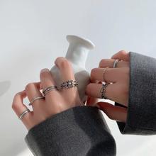 做旧泰银冷淡风个性食指可调节百搭小众设计戒指女网红复古指环