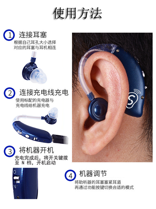 无线蓝牙功能充电助听器老人助听蓝牙耳机声音放大器跨境外贸热销