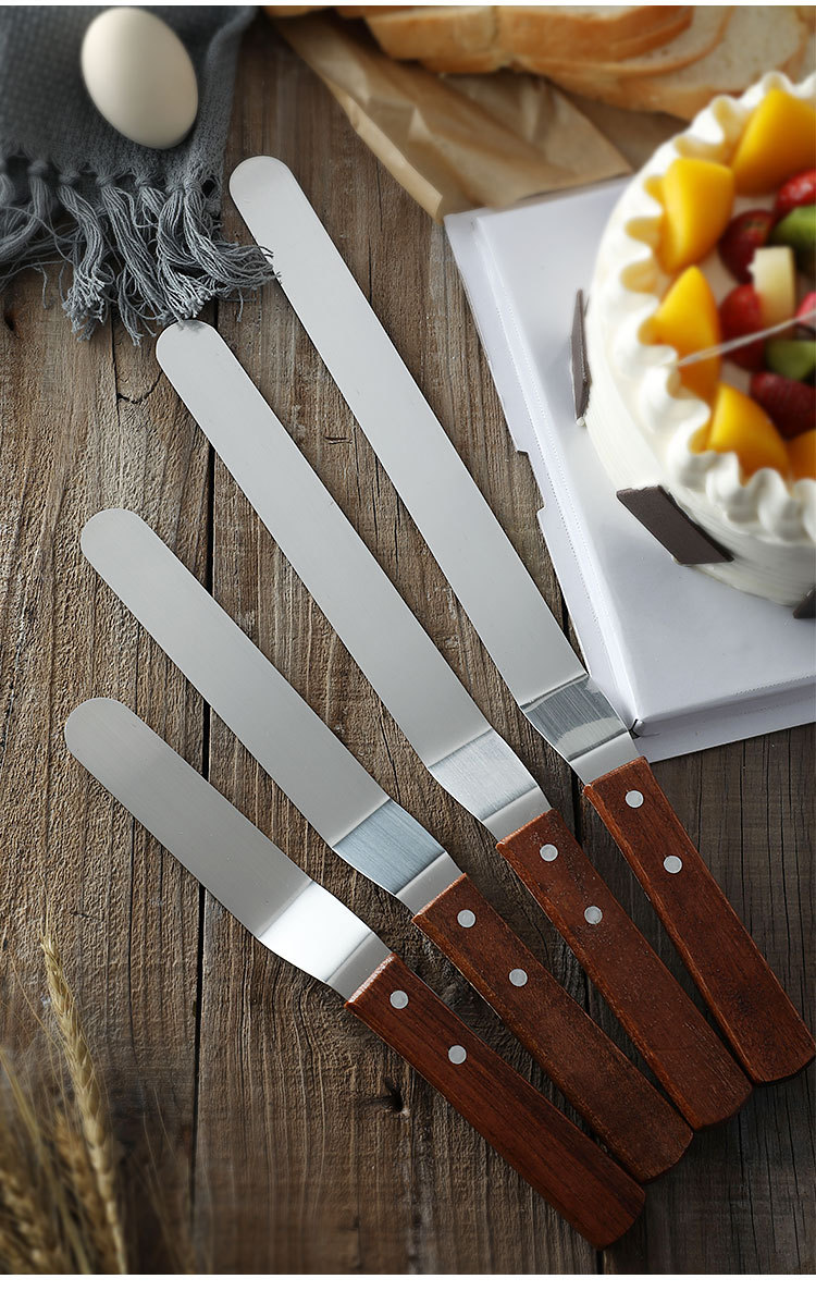 烘焙工具 木柄抹刀 直吻刀刮平刀脱模刀 做蛋糕奶油裱花刀