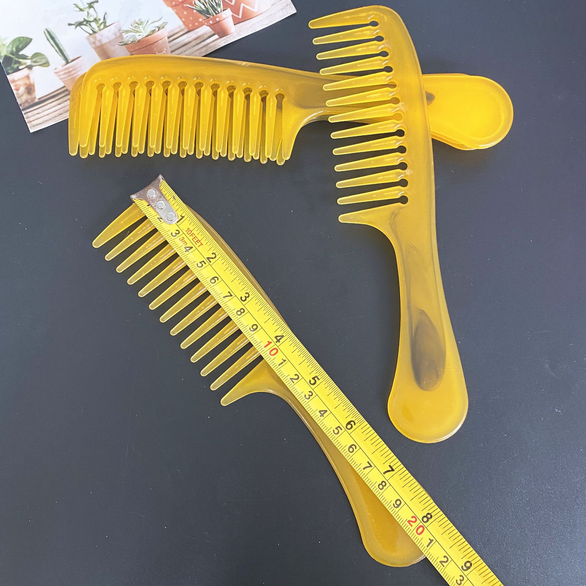 牛筋大齿梳 黄色牛筋加厚大齿梳 1元店2元店货源批发