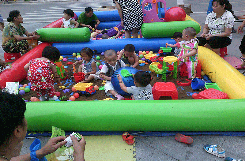 大型充气决明子沙池 加厚加高海洋球组合池 儿童广场游乐玩具包邮