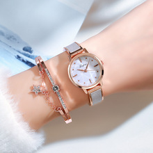 新款lvpai品牌女士石英手表套装工厂现货批发 小刻度简约水纹
