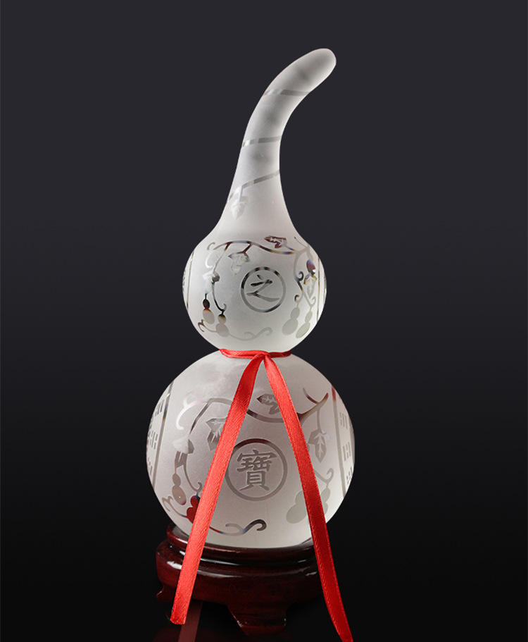 浦江厂家k9白水晶葫芦摆件招财客厅招财转运八卦家居工艺品摆设