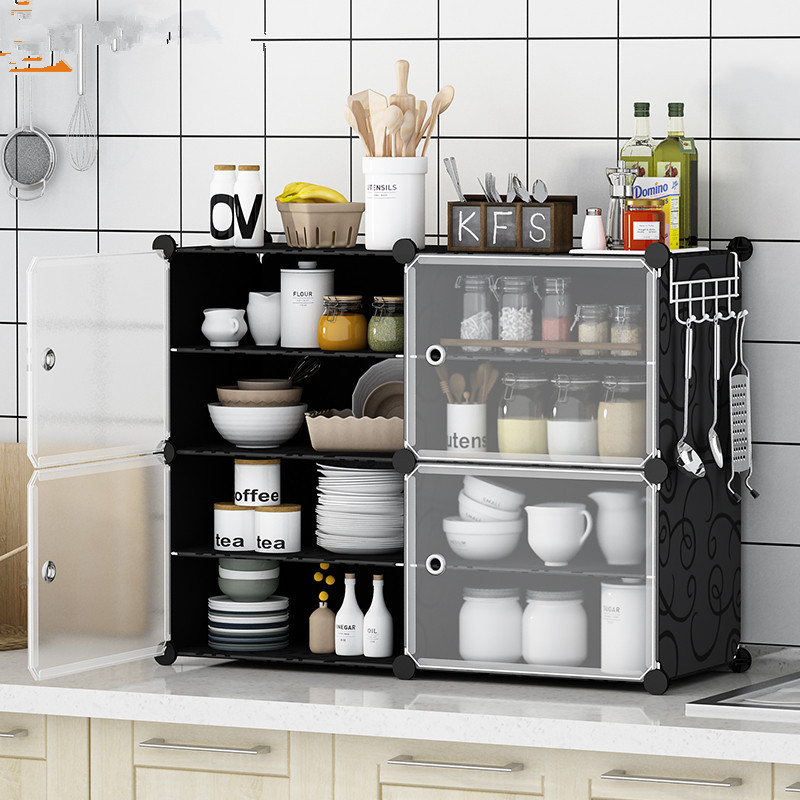碗柜简易家用厨房剩菜柜多功能经济型放碗置物收纳柜子组装小橱柜