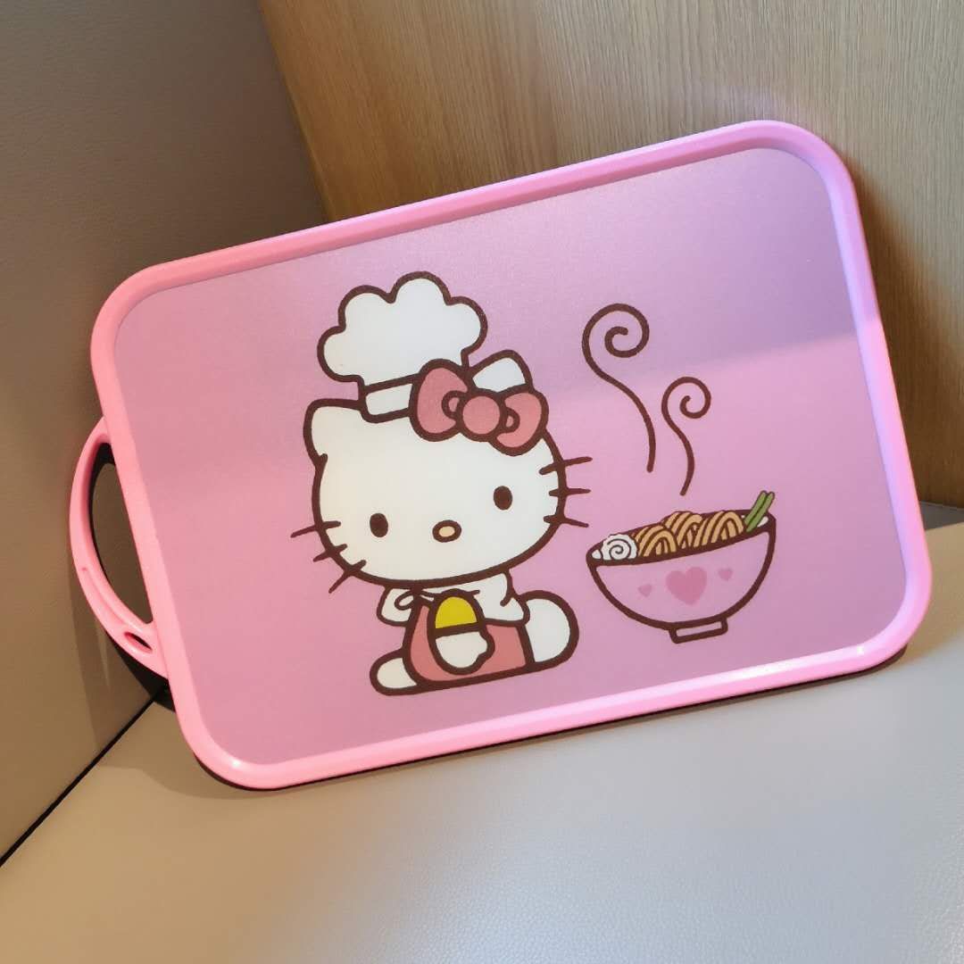 新款粉色卡通kt美乐菜板迷你水果菜板硬菜板砧板磨砂面隔热垫粘板