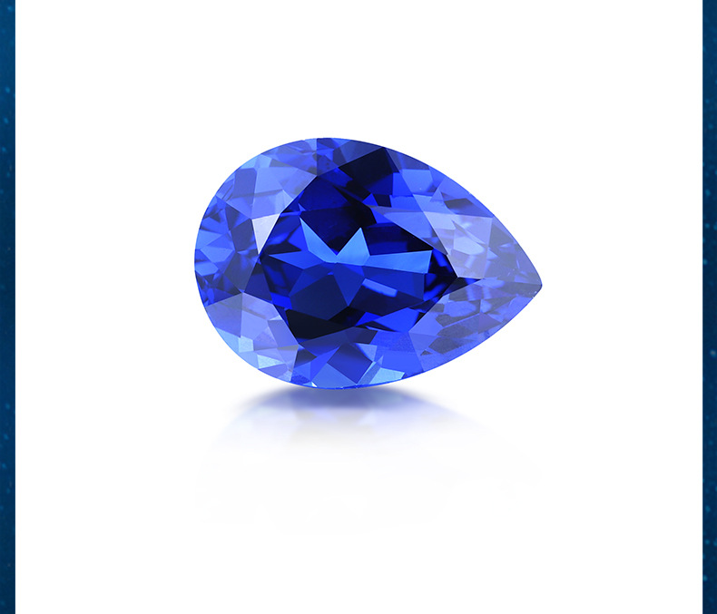 anster椭圆形培育蓝宝石1卡裸石澳洲再生蓝宝石定制18k金戒指异形