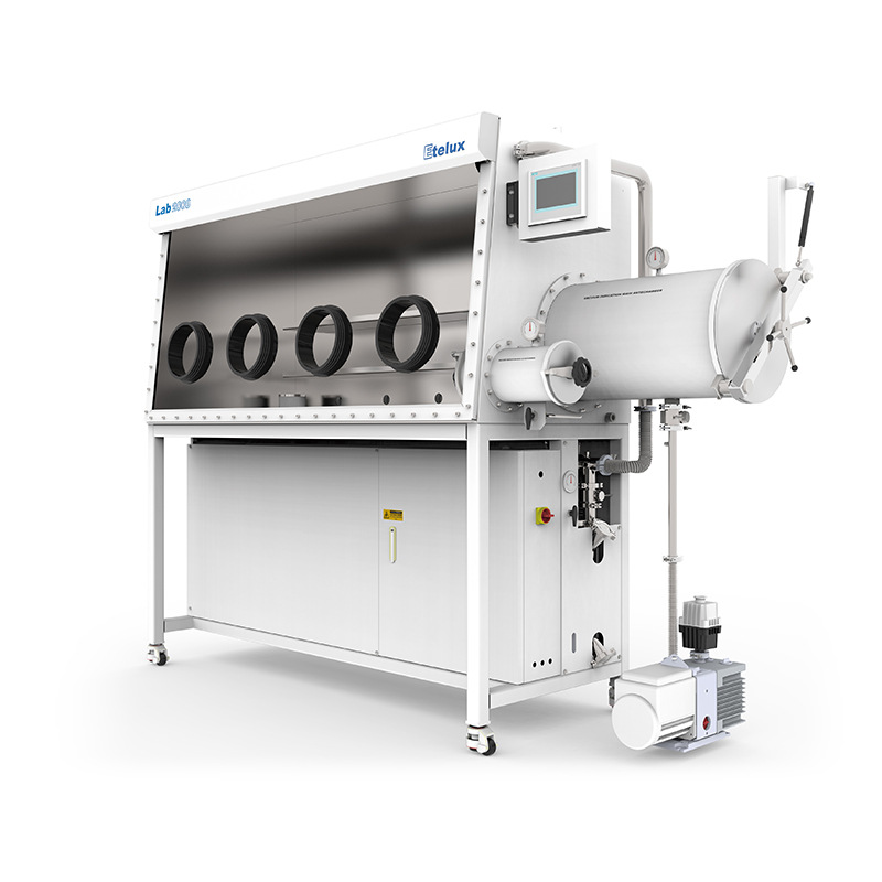 etelux1800一体双工位真空手套箱惰性气体系统实验室无水氧真空箱