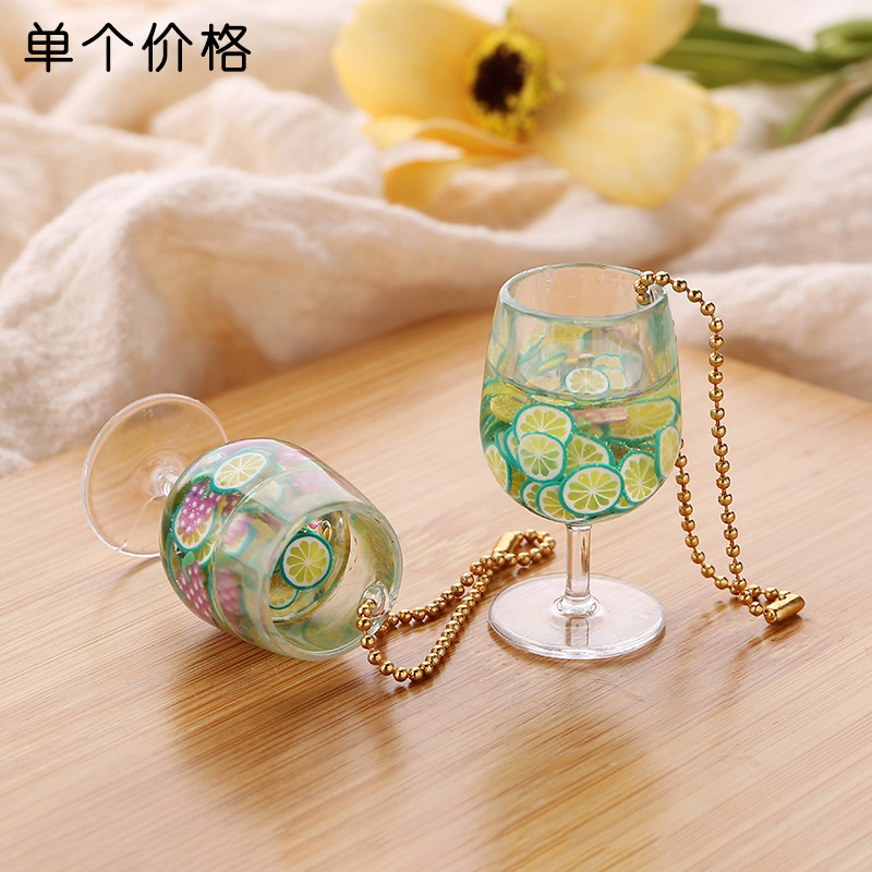 In Stock Hot Sale Simulation Candy Toy Fruit Goblet Keychain Pendant Men's and Women's Bag Ornaments Fun Small Gifts