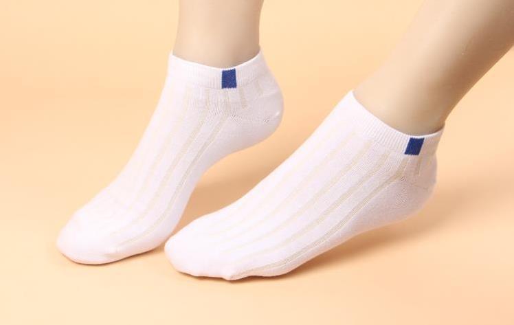 单鞋短款低筒防臭运动鞋棉袜白色船袜女秋冬运动袜吸汗纯色全棉
