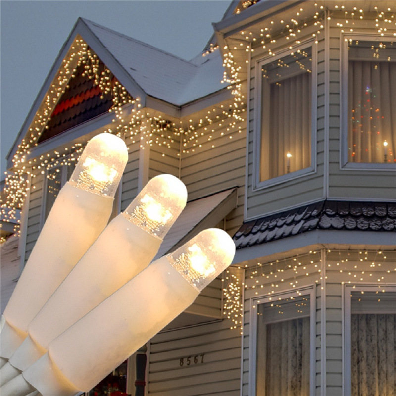 ce认证欧规230v灌胶灯橡胶线100灯led冰条灯装饰灯串户外ip65