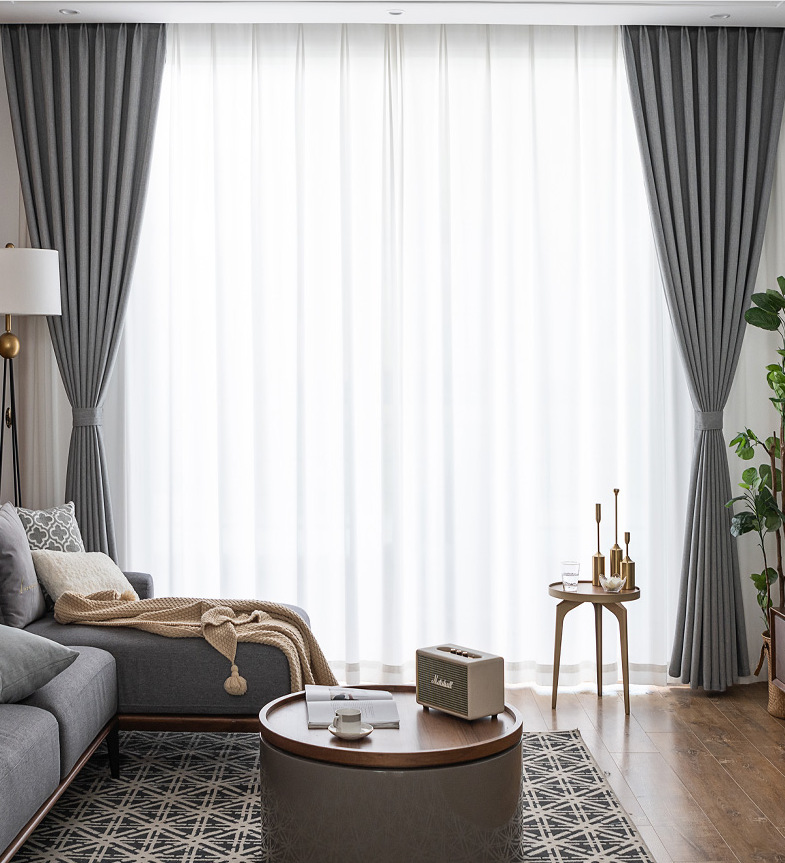 雅芙妮条纹窗帘纹理布高精密遮光窗帘工程学校窗帘纯色窗帘定制