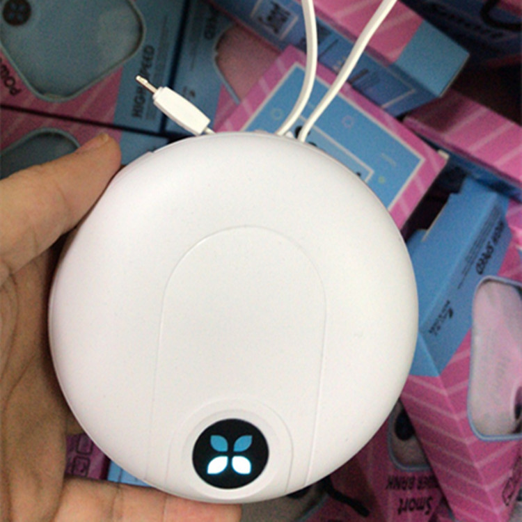 新款迷你自带线圆形充电宝 礼品logo定制 10000毫安2.1a移动电源