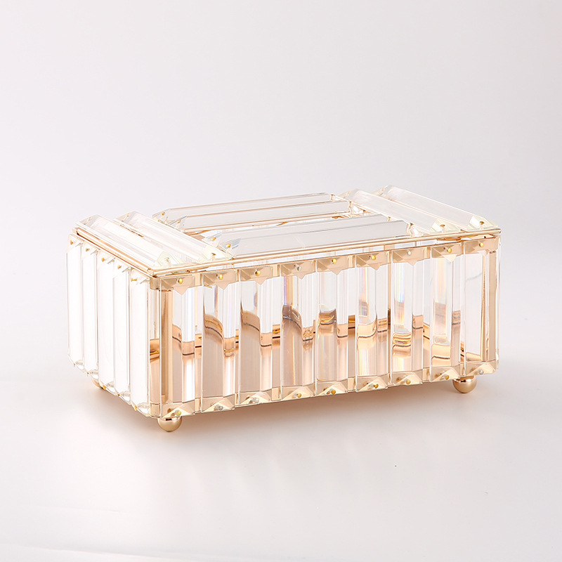 Fashion Creative Crystal Tissue Box European Style Toilet Tissue Box Tissue Box Household Storage Box Napkin Paper Box