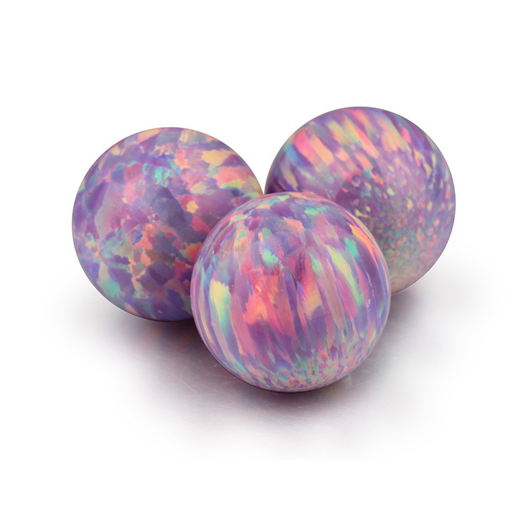 梧州澳宝工厂直销 人造欧泊珠子op38紫opal澳宝球形珠宝首饰串珠