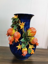 陶瓷兰花枇杷石榴花瓶绿色欧式摆饰中式纯手工玄关植物水养花插
