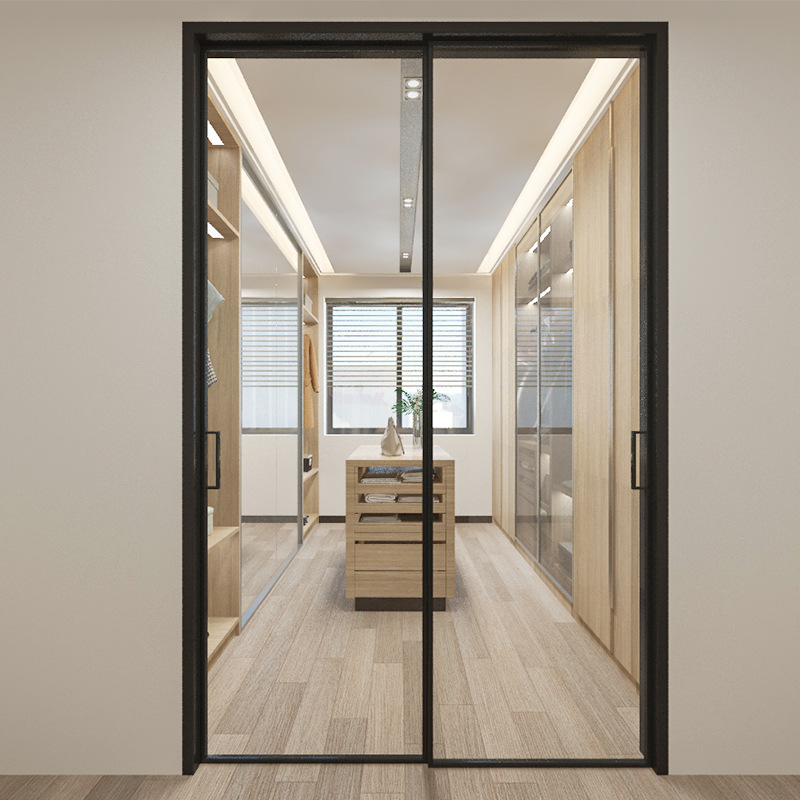 极窄玻璃移门阳台卧室厨房客厅两扇吊门玻璃门美道轻奢门可定 制