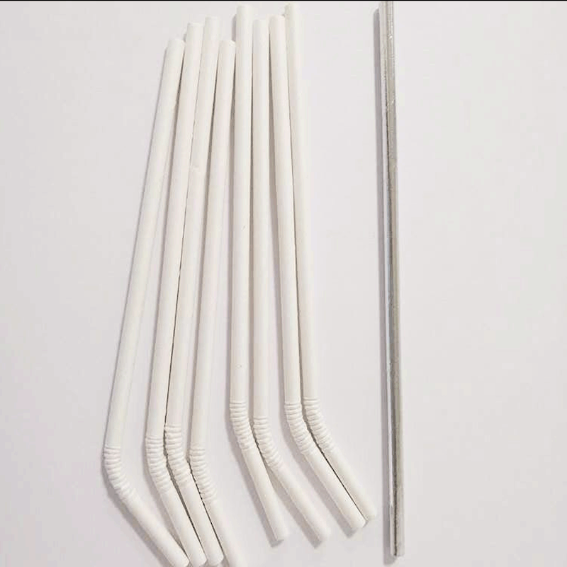 尖头纸吸管一次性生物降解白色弯管环保纸吸管创意吸管可加工定制