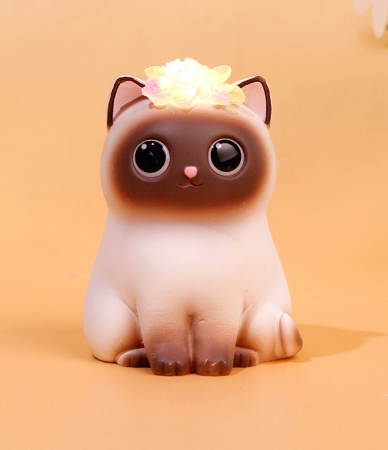 地摊货源卡通可爱猫咪摆件盲盒手办公仔带小夜灯创意礼品生日礼物