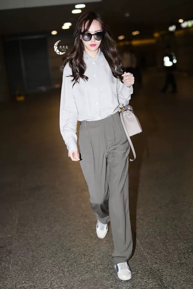 明星机场唐嫣同款纯色阔腿裤春夏休闲裤立体感非主流宽松直筒长裤