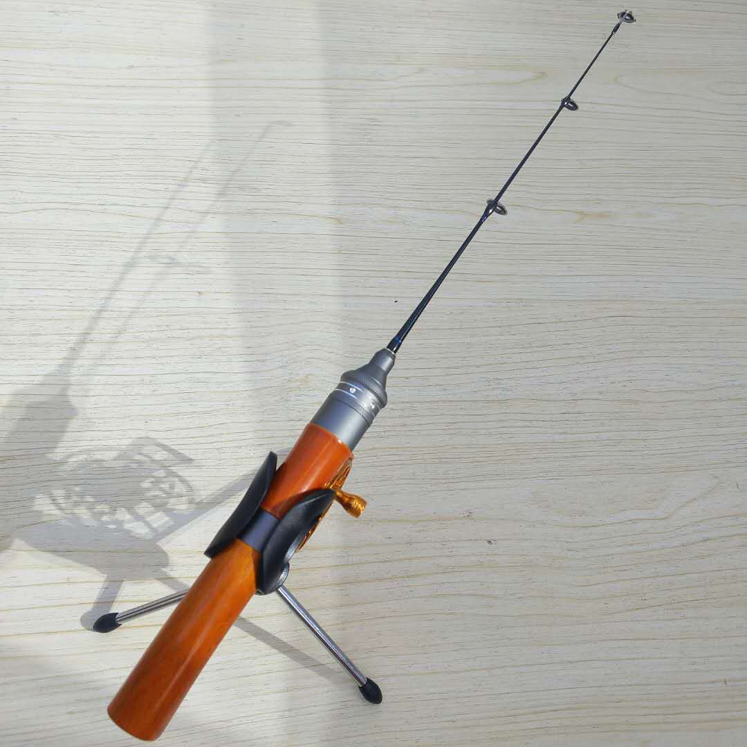 马口杆多功能一杆多用枪柄仿实木手把冰钓竿可变筏钓杆冰钓屋