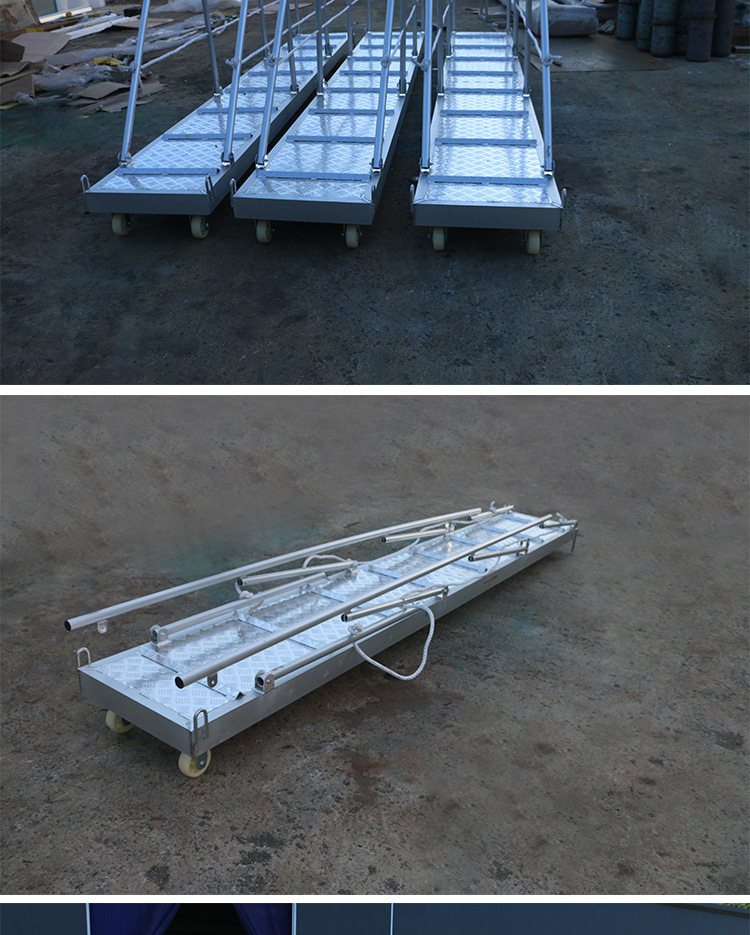 创铭牌船用铝合金平台舷梯折叠扶手平桥舷梯登船梯码头梯铝制跳板