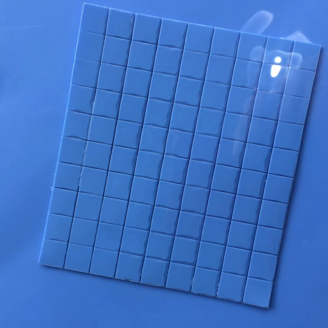 蓝色高导热硅胶片 100*100mm可裁切导热软性材料 导热硅胶片厂家