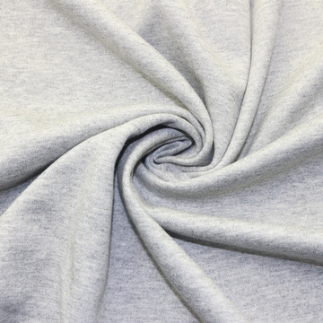 女装短裙服装面料针织纬编麻灰色织cvc双面布健康布夹丝空气层布