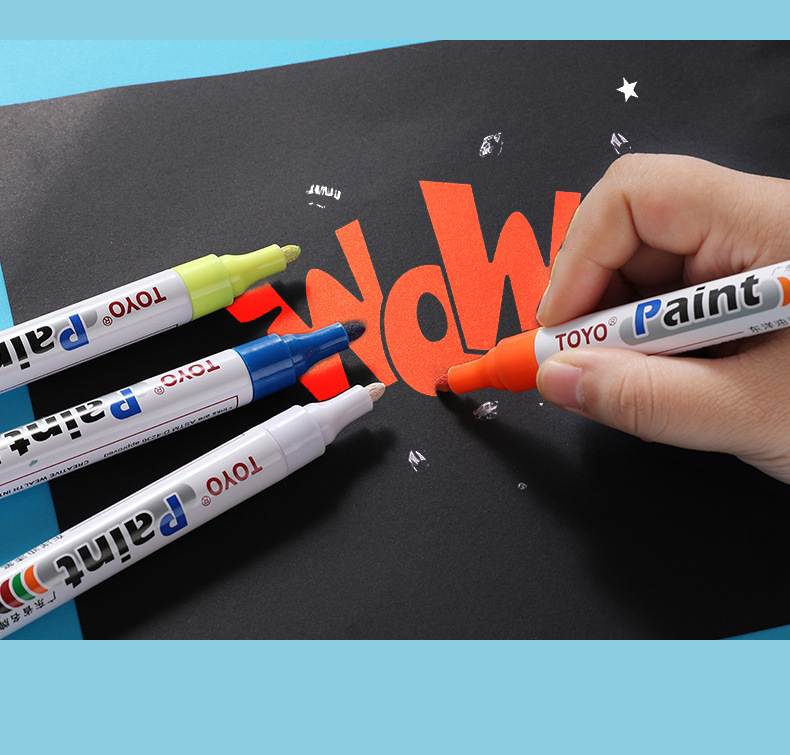 东洋toyo油漆笔sa101油性补漆笔 签到笔 相册 白色记号笔10盒包邮