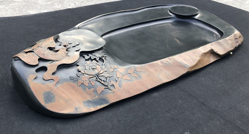 歙砚石头茶盘石质材料功夫茶具天然原石极简茶盘精品可移动茶海