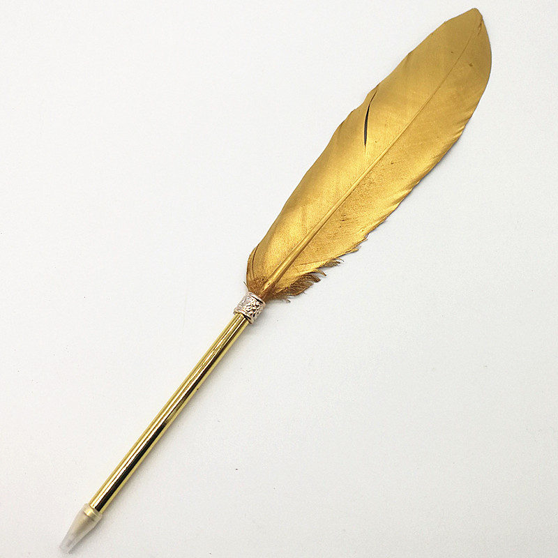 新奇特哈利波特羽毛笔 欧式复古羽毛圆珠笔 喷金商务签字笔 批发