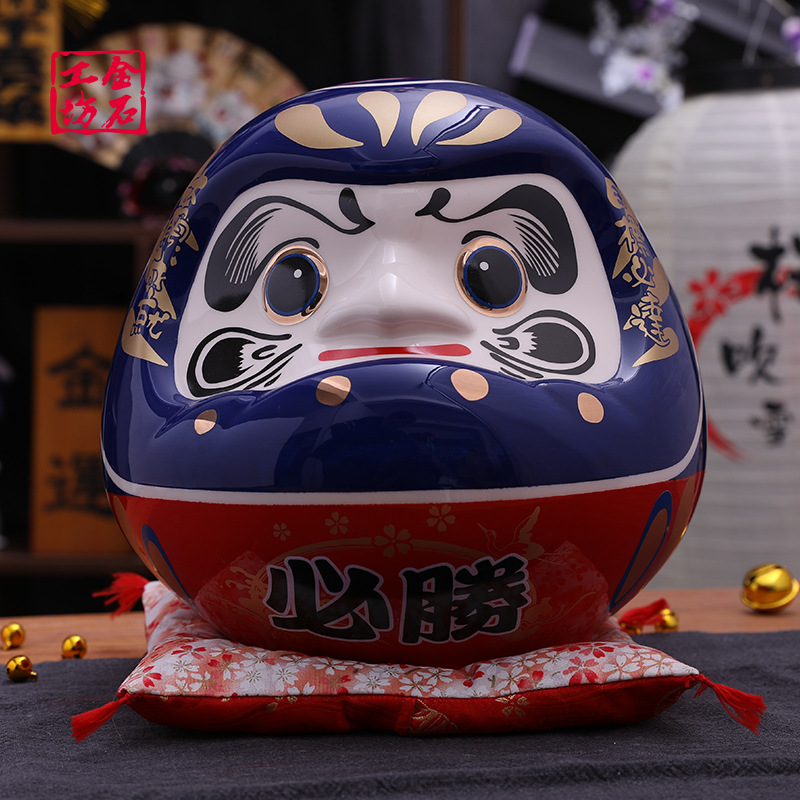 金石工坊必胜达摩招财摆件日式寿司店开业礼品家居陶瓷储蓄罐辟邪